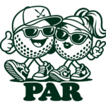 Golfball-Paar mit PAR-Schriftzug